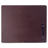 Chocolate Brown Leather Conference Table Pad, 17 x 14